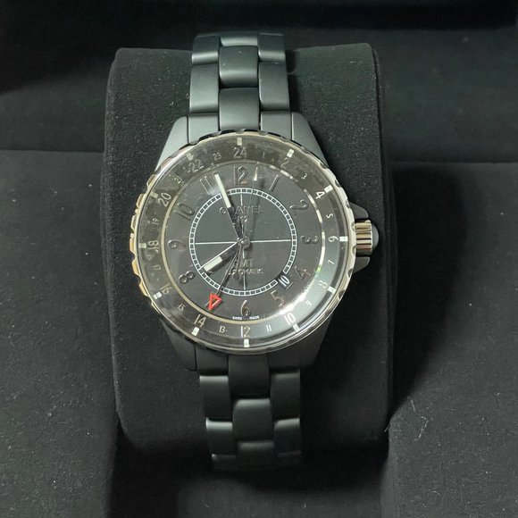 New CHANEL GMT Automatic Unisex J12 Ceramic Watch 41mm Matt Black Calibre 12.2 - Picture 2 of 15